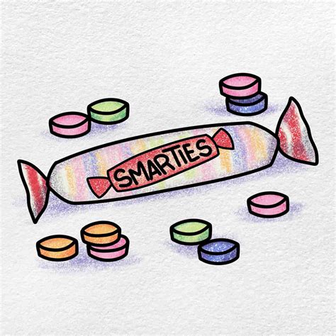 cute halloween candy drawing|how to draw smarties candy.